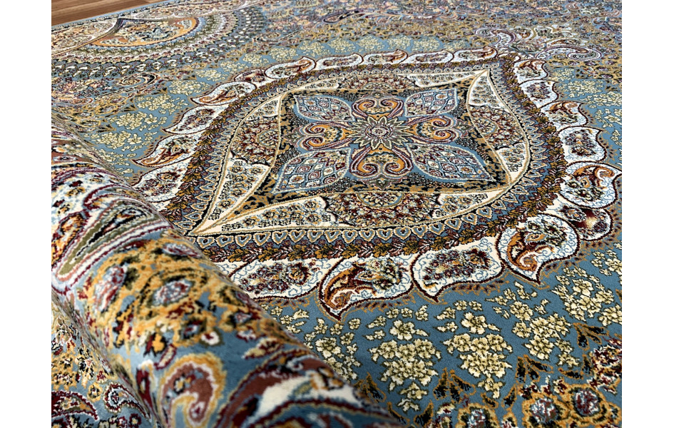 Ковер турецкий Абришим 3843 Mavi прямоугольный