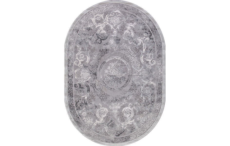 Ковер турецкий овальный 03760A GREY - коллекция ARMINA