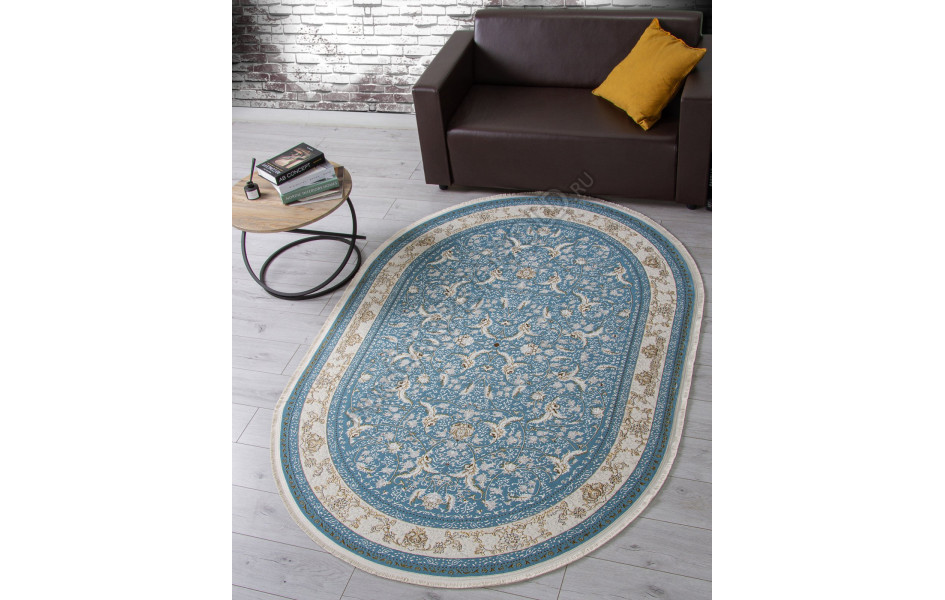 Ковер M101B - BLUE / BLUE - Овал - коллекция ZARINA