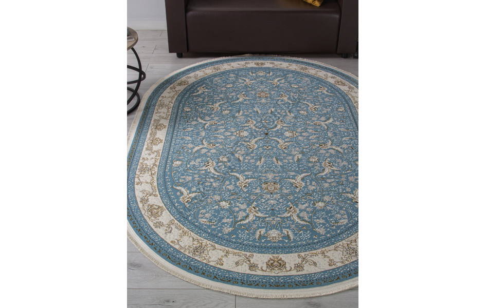 Ковер M101B - BLUE / BLUE - Овал - коллекция ZARINA